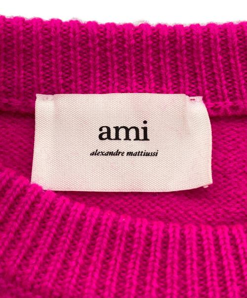 AMI PARIS（アミ パリス）AMI PARIS (アミ パリス) ハートロゴニット/Heart logo knit  ピンク サイズ:Ｌの古着・服飾アイテム