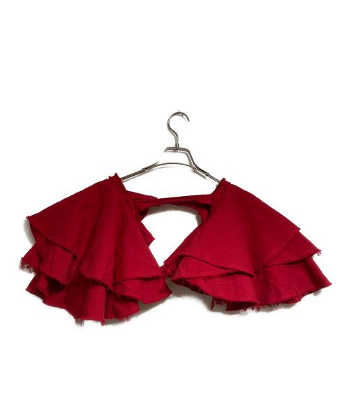 COMME des GARCONS COMME des GARCONS（コムデギャルソン コムデギャルソン）COMME des GARCONS COMME des GARCONS (コムデギャルソン コムデギャルソン) ポリ縮フリルハーネスボレロ/Poly-shrunk frill harness bolero レッド サイズ:Sの古着・服飾アイテム