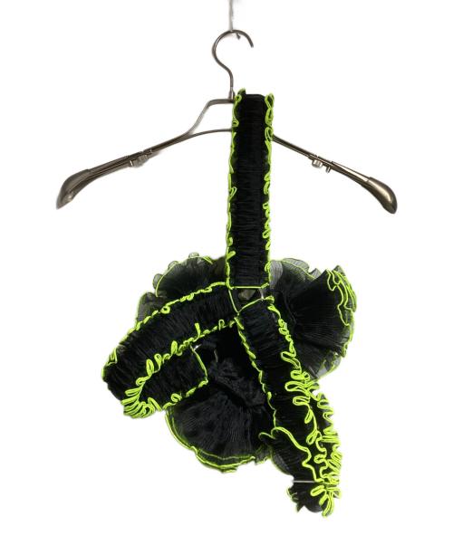 noir kei ninomiya（ノワール ケイ ニノミヤ）noir kei ninomiya (ノワール ケイ ニノミヤ) ORGANZA PLEATED FLOWER HARNESS/オーガンザ・プリーツド・フラワー・ハーネス ブラック サイズ:Mの古着・服飾アイテム