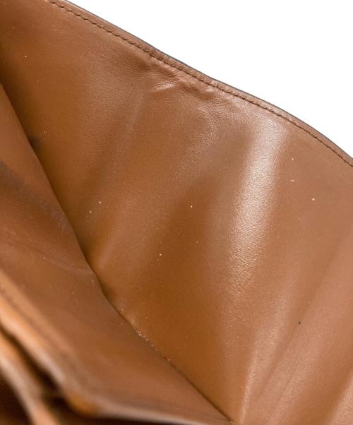 CELINE（セリーヌ）CELINE (セリーヌ) トリオンフスモールフラップウォレット/Small Flap Wallet TRIOMPHE IN Shiny calfskin ブラウンの古着・服飾アイテム