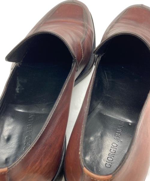 GIORGIO ARMANI（ジョルジョアルマーニ）GIORGIO ARMANI (ジョルジョアルマーニ) ヴァンプローファー ブラウン サイズ:43の古着・服飾アイテム