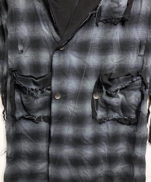 BLANK（ブランク）BLANK (ブランク) BURNT OMBRE CHECK ROBE/バーントオンブレチェックローブ ブラックの古着・服飾アイテム