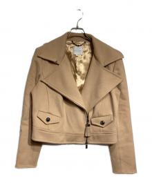 CELINE（セリーヌ）の古着「メルトンライダースジャケット/Melton Riders Jacket」｜ベージュ