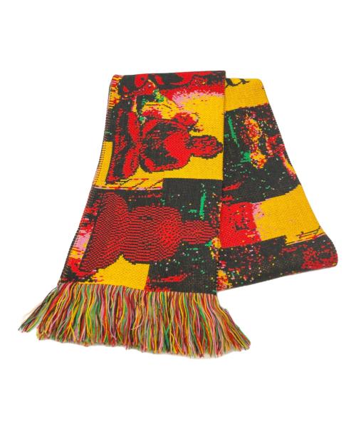 MONTMARTRE NEW YORK（モンマルトル ニューヨーク）MONTMARTRE NEW YORK (モンマルトル ニューヨーク) Deep Beauty Scarf/ディープビューティースカーフ レッド×ブラックの古着・服飾アイテム