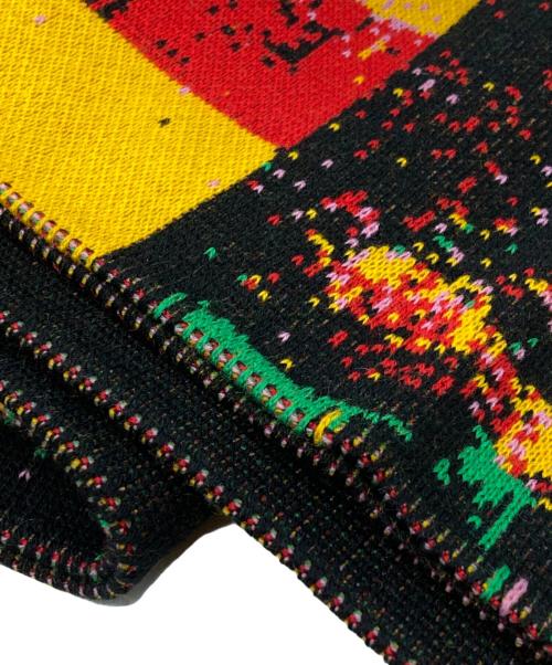 MONTMARTRE NEW YORK（モンマルトル ニューヨーク）MONTMARTRE NEW YORK (モンマルトル ニューヨーク) Deep Beauty Scarf/ディープビューティースカーフ レッド×ブラックの古着・服飾アイテム