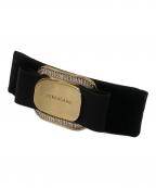 Ferragamoフェラガモ）の古着「ヴァラビジューリボンバレッタ」｜ブラック