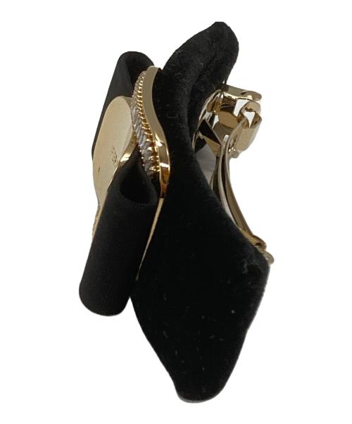 Ferragamo（フェラガモ）Ferragamo (フェラガモ) ヴァラビジューリボンバレッタ ブラックの古着・服飾アイテム