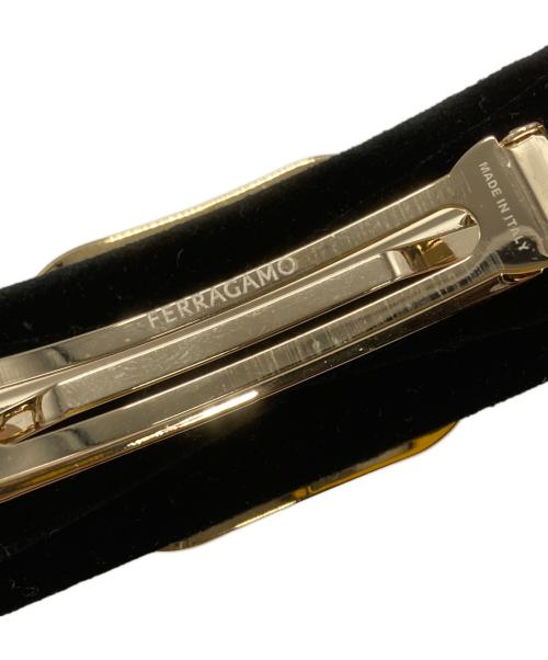 Ferragamo（フェラガモ）Ferragamo (フェラガモ) ヴァラビジューリボンバレッタ ブラックの古着・服飾アイテム