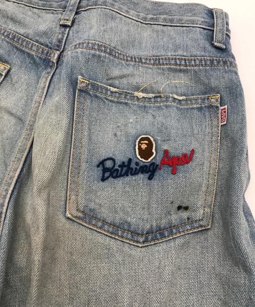 A BATHING APE（アベイシングエイプ）A BATHING APE (ア ベイシング エイプ) STONE WASHED DENIM PANTS インディゴ サイズ:Sの古着・服飾アイテム