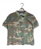 COMME des GARCONS JUNYA WATANABE MAN×LACOSTEコム デ ギャルソン ジュンヤ ワタナベ マン×ラコステ）の古着「カモフラ鹿の子ポロシャツ/Polo Shirt」｜ブラウン×グリーン
