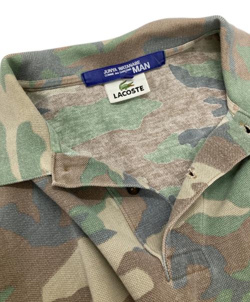 COMME des GARCONS JUNYA WATANABE MAN（コム デ ギャルソン ジュンヤ ワタナベ マン）COMME des GARCONS JUNYA WATANABE MAN (コム デ ギャルソン ジュンヤ ワタナベ マン) LACOSTE (ラコステ) カモフラ鹿の子ポロシャツ/Polo Shirt ブラウン×グリーン サイズ:Ｓの古着・服飾アイテム