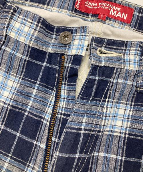 COMME des GARCONS JUNYA WATANABE MAN（コム デ ギャルソン ジュンヤ ワタナベ マン）COMME des GARCONS JUNYA WATANABE MAN 10 corso como (ディエチ コルソコモ) LEVI'S (リーバイス) トリプルコラボチェックハーフパンツ/Shorts ブルー サイズ:Ｓの古着・服飾アイテム