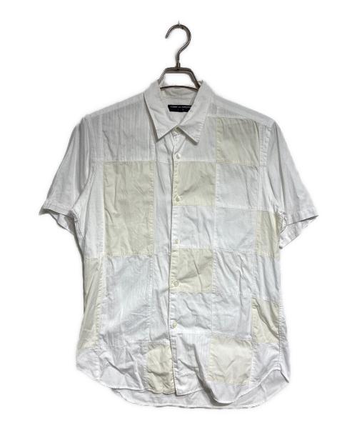 COMME des GARCONS HOMME（コムデギャルソン オム）COMME des GARCONS HOMME (コムデギャルソン オム) パッチワークS/Sシャツ/Patchwork Shirt ホワイト サイズ:Sの古着・服飾アイテム