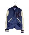 ）の古着「レザー切替ナイロンブルゾン/Nylon Blouson 」｜ネイビー×ベージュ