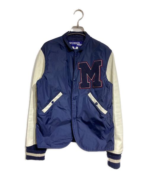 JUNYA WATANABE COMME des GARCONS（(ジュンヤワタナベ コムデギャルソン）JUNYA WATANABE COMME des GARCONS ((ジュンヤワタナベ コムデギャルソン) レザー切替ナイロンブルゾン/Nylon Blouson  ネイビー×ベージュ サイズ:Ｓの古着・服飾アイテム