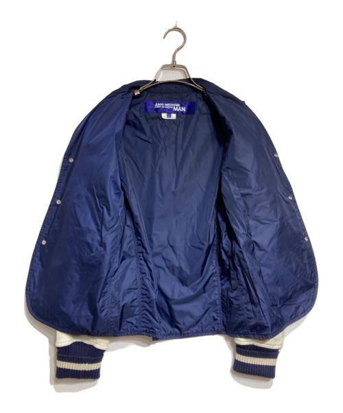 JUNYA WATANABE COMME des GARCONS（(ジュンヤワタナベ コムデギャルソン）JUNYA WATANABE COMME des GARCONS ((ジュンヤワタナベ コムデギャルソン) レザー切替ナイロンブルゾン/Nylon Blouson  ネイビー×ベージュ サイズ:Ｓの古着・服飾アイテム