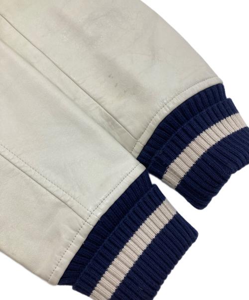 JUNYA WATANABE COMME des GARCONS（(ジュンヤワタナベ コムデギャルソン）JUNYA WATANABE COMME des GARCONS ((ジュンヤワタナベ コムデギャルソン) レザー切替ナイロンブルゾン/Nylon Blouson  ネイビー×ベージュ サイズ:Ｓの古着・服飾アイテム