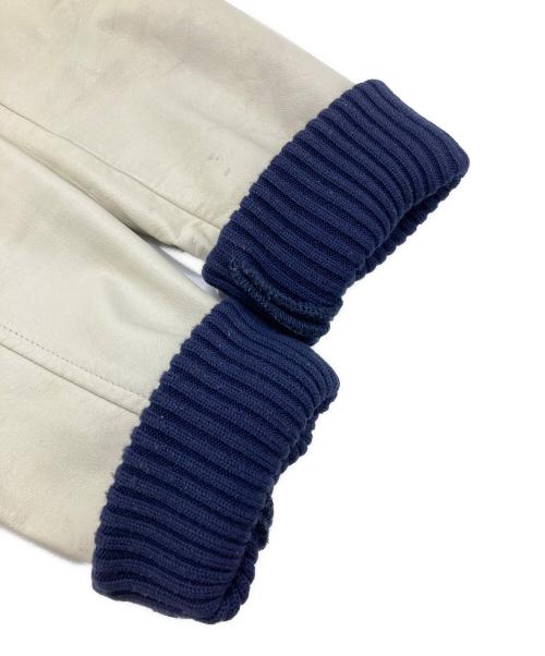 JUNYA WATANABE COMME des GARCONS（(ジュンヤワタナベ コムデギャルソン）JUNYA WATANABE COMME des GARCONS ((ジュンヤワタナベ コムデギャルソン) レザー切替ナイロンブルゾン/Nylon Blouson  ネイビー×ベージュ サイズ:Ｓの古着・服飾アイテム