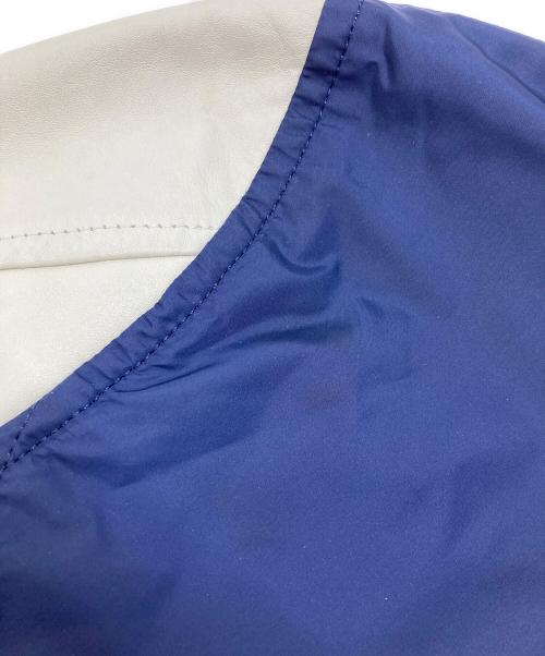 JUNYA WATANABE COMME des GARCONS（(ジュンヤワタナベ コムデギャルソン）JUNYA WATANABE COMME des GARCONS ((ジュンヤワタナベ コムデギャルソン) レザー切替ナイロンブルゾン/Nylon Blouson  ネイビー×ベージュ サイズ:Ｓの古着・服飾アイテム