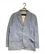 COMME des GARCONS HOMMEコムデギャルソン オム）の古着「ストライプテーラードジャケット/Striped Tailored Jacket」｜ブルー