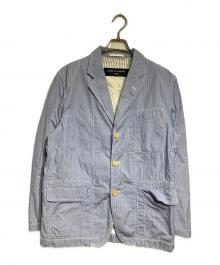 COMME des GARCONS HOMME（コムデギャルソン オム）の古着「ストライプテーラードジャケット/Striped Tailored Jacket」｜ブルー