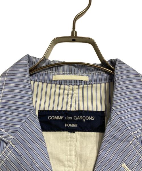 COMME des GARCONS HOMME（コムデギャルソン オム）COMME des GARCONS HOMME (コムデギャルソン オム) ストライプテーラードジャケット/Striped Tailored Jacket ブルー サイズ:Ｓの古着・服飾アイテム