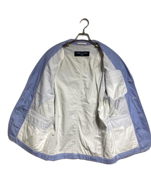 COMME des GARCONS HOMME（コムデギャルソン オム）COMME des GARCONS HOMME (コムデギャルソン オム) ストライプテーラードジャケット/Striped Tailored Jacket ブルー サイズ:Ｓの古着・服飾アイテム