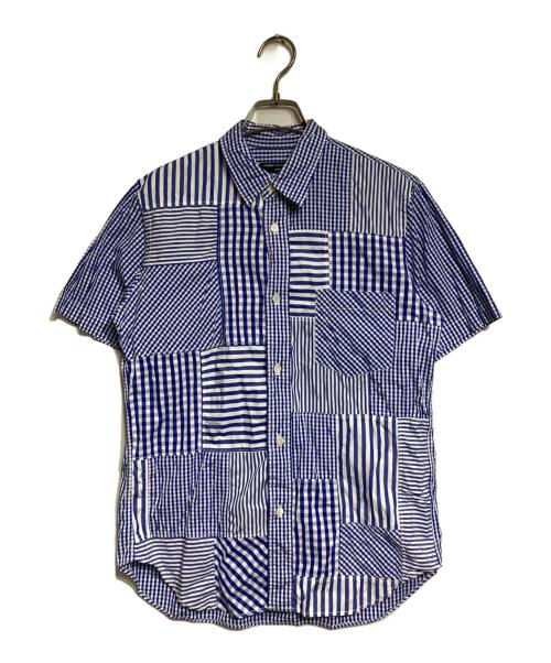 COMME des GARCONS HOMME（コムデギャルソン オム）COMME des GARCONS HOMME (コムデギャルソン オム) ストライプパッチワーク シャツ/Stripe Patchwork Shirt ブルー×ホワイト サイズ:Ｓの古着・服飾アイテム