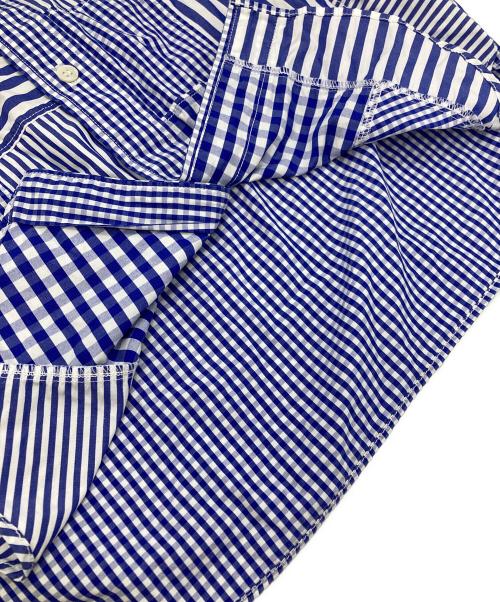 COMME des GARCONS HOMME（コムデギャルソン オム）COMME des GARCONS HOMME (コムデギャルソン オム) ストライプパッチワーク シャツ/Stripe Patchwork Shirt ブルー×ホワイト サイズ:Ｓの古着・服飾アイテム