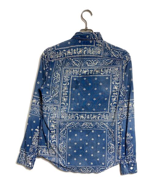 RRL（ダブルアールエル）RRL (ダブルアールエル) BANDANA INDIGO WORK SHIRTS/バンダナインディゴワークシャツ ブルー サイズ:ＸＳの古着・服飾アイテム