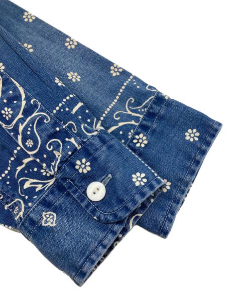 RRL（ダブルアールエル）RRL (ダブルアールエル) BANDANA INDIGO WORK SHIRTS/バンダナインディゴワークシャツ ブルー サイズ:ＸＳの古着・服飾アイテム