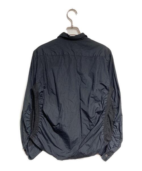 COMME des GARCONS HOMME（コムデギャルソン オム）COMME des GARCONS HOMME (コムデギャルソン オム) 縮絨ウール切替シャツ/Shirt ブラック サイズ:Ｓの古着・服飾アイテム