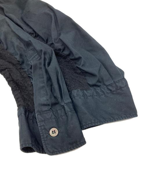 COMME des GARCONS HOMME（コムデギャルソン オム）COMME des GARCONS HOMME (コムデギャルソン オム) 縮絨ウール切替シャツ/Shirt ブラック サイズ:Ｓの古着・服飾アイテム