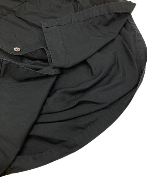 COMME des GARCONS HOMME（コムデギャルソン オム）COMME des GARCONS HOMME (コムデギャルソン オム) 縮絨ウール切替シャツ/Shirt ブラック サイズ:Ｓの古着・服飾アイテム