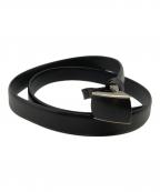 COMME des GARCONS HOMMEコムデギャルソン オム）の古着「レザーベルト/Leather Belt」｜ブラック