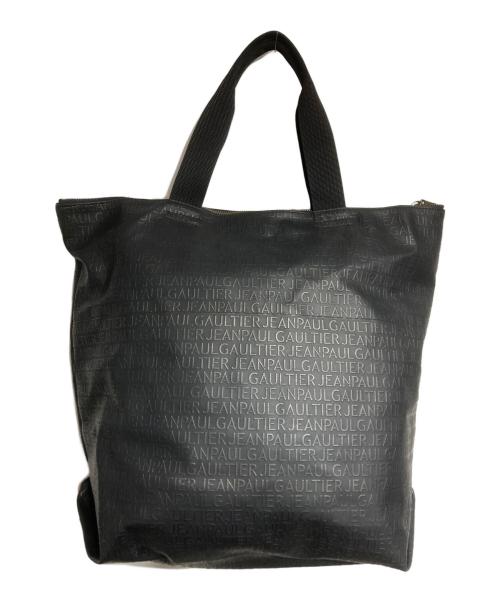 Jean Paul GAULTIER（ジャンポールゴルチェ）Jean Paul GAULTIER (ジャンポールゴルチェ) タイポグラフィエンボストートバッグ/ypography Embossed Tote Bag ブラックの古着・服飾アイテム
