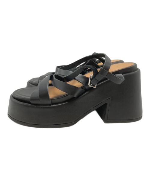 GANNI（ガニー）Ganni (ガニー) プラットフォームサンダル/Platform Sandals ブラック サイズ:37の古着・服飾アイテム