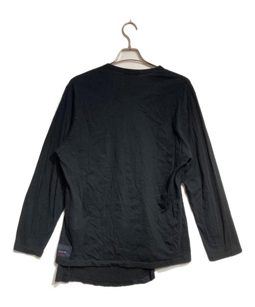 REGULATION Yohji Yamamoto（レギュレーションヨウジヤマモト）REGULATION Yohji Yamamoto (レギュレーションヨウジヤマモト) ヘンリーネックアシメカットソー/Asymmetrical Henley Neck Top ブラック サイズ:3の古着・服飾アイテム