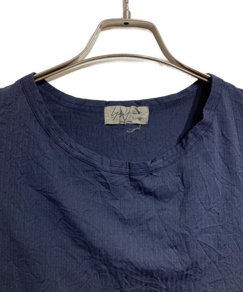 Yohji Yamamoto pour homme（ヨウジヤマモト プールオム）Yohji Yamamoto pour homme (ヨウジヤマモト プールオム) シワ加工半袖カットソー/crinkled short-sleeve T-shirt ネイビー サイズ:3の古着・服飾アイテム