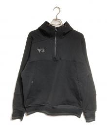 Y-3（ワイスリー）の古着「LOGO HALF-ZIP HOODIE/ロゴハーフジップフーディー」｜ブラック