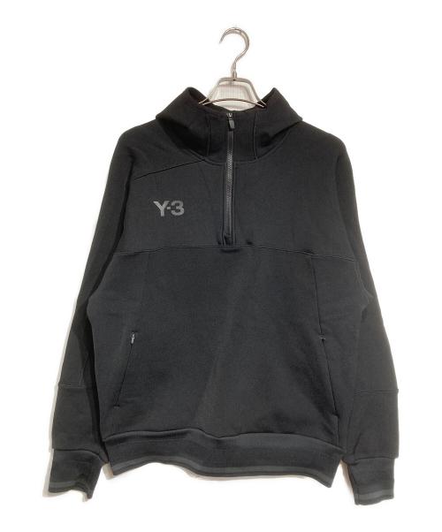 Y-3（ワイスリー）Y-3 (ワイスリー) LOGO HALF-ZIP HOODIE/ロゴハーフジップフーディー ブラック サイズ:Mの古着・服飾アイテム