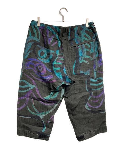 Yohji Yamamoto pour homme（ヨウジヤマモト プールオム）Yohji Yamamoto pour homme (ヨウジヤマモト プールオム) 総柄リネンクロップドパンツ/Printed linen cropped pants オリーブ サイズ:3の古着・服飾アイテム