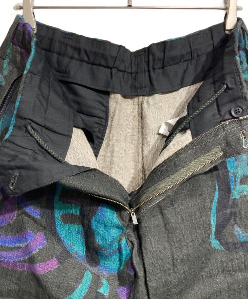 Yohji Yamamoto pour homme（ヨウジヤマモト プールオム）Yohji Yamamoto pour homme (ヨウジヤマモト プールオム) 総柄リネンクロップドパンツ/Printed linen cropped pants オリーブ サイズ:3の古着・服飾アイテム