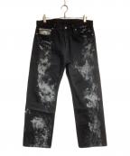 YOHJI YAMAMOTO HOMMEヨウジヤマモトオム）の古着「ペイントデニムジーンズ/painted denim jeans」｜ブラック
