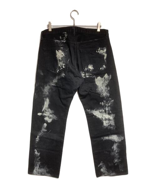 YOHJI YAMAMOTO HOMME（ヨウジヤマモトオム）YOHJI YAMAMOTO HOMME (ヨウジヤマモトオム) ペイントデニムジーンズ/painted denim jeans ブラック サイズ:5の古着・服飾アイテム