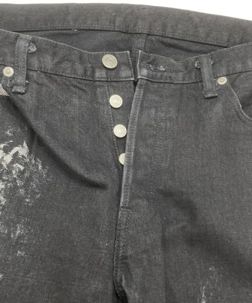 YOHJI YAMAMOTO HOMME（ヨウジヤマモトオム）YOHJI YAMAMOTO HOMME (ヨウジヤマモトオム) ペイントデニムジーンズ/painted denim jeans ブラック サイズ:5の古着・服飾アイテム