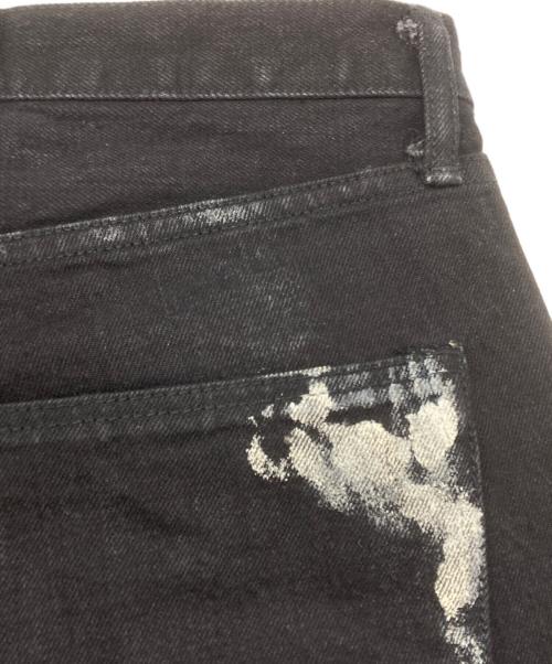 YOHJI YAMAMOTO HOMME（ヨウジヤマモトオム）YOHJI YAMAMOTO HOMME (ヨウジヤマモトオム) ペイントデニムジーンズ/painted denim jeans ブラック サイズ:5の古着・服飾アイテム