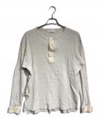 Yohji Yamamoto pour hommeヨウジヤマモト プールオム）の古着「ドッキングヘンリーネックサーマルカットソー/layered-look thermal Henley shirt」｜アイボリー