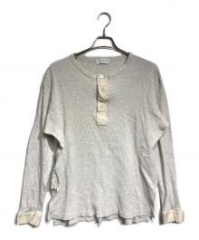 Yohji Yamamoto pour homme（ヨウジヤマモト プールオム）の古着「ドッキングヘンリーネックサーマルカットソー/layered-look thermal Henley shirt」｜アイボリー