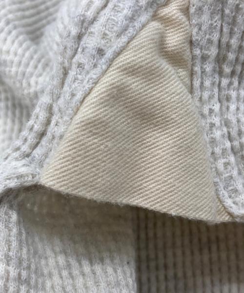 Yohji Yamamoto pour homme（ヨウジヤマモト プールオム）Yohji Yamamoto pour homme (ヨウジヤマモト プールオム) ドッキングヘンリーネックサーマルカットソー/layered-look thermal Henley shirt アイボリー サイズ:3の古着・服飾アイテム